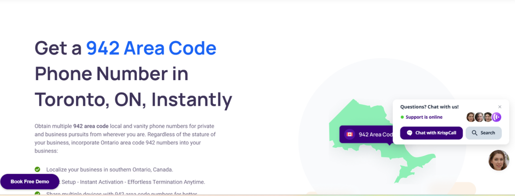 How a Cloud Communication Platform Grew Traffic by 1,969% YoY: A SaaS SEO Case Study 3 area code landing pages of krispcall