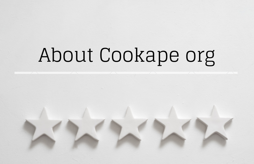 this image shows us the text "about cookape or" and some icon of stars