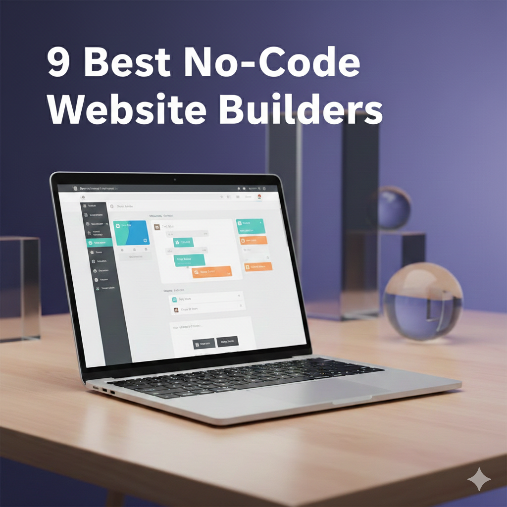 9 Best No-Code Website Builders Can you create a wordpress feature photo for me, I mage should be professional
