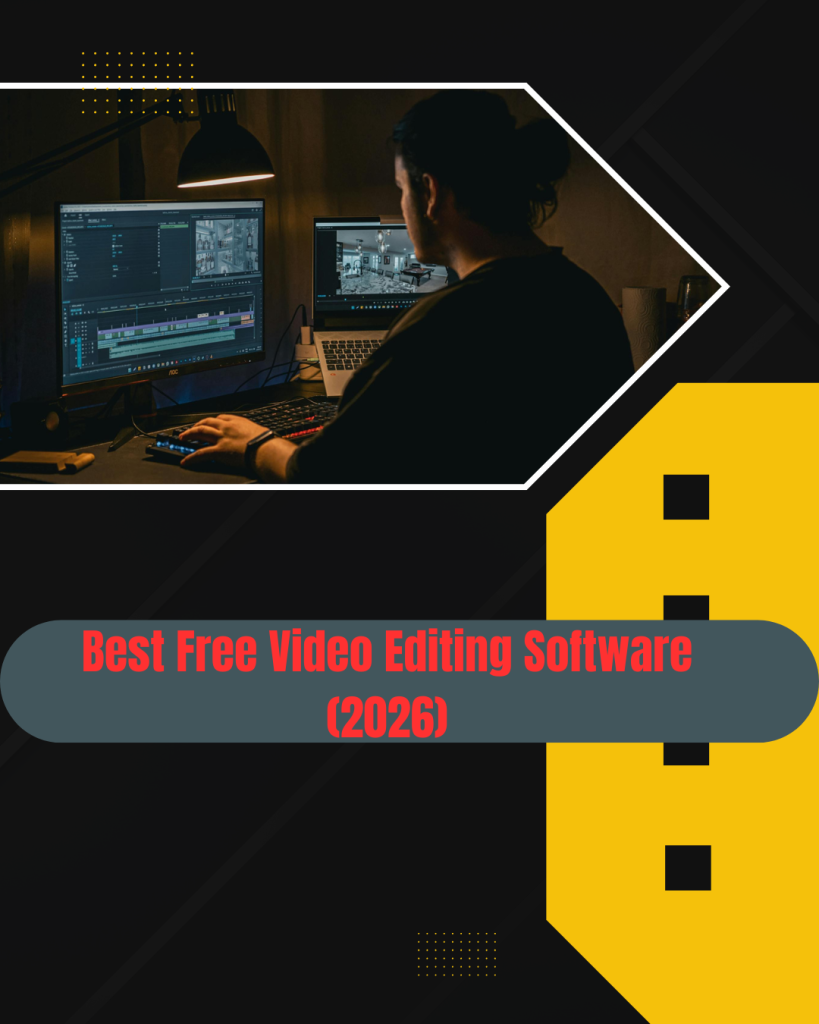 Best Free Video Editing Software (2026) 7 Black and Yellow Modern Video Editing Service Promotion Instagram Post