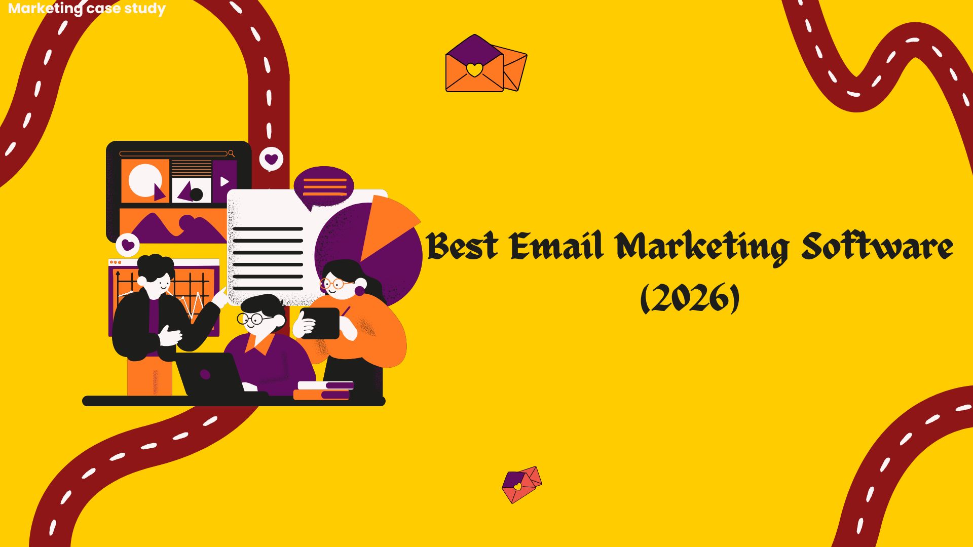 Email Marketing Roadmap Illustrative Yellow Orange Presentation