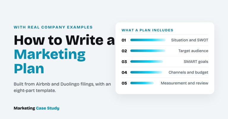 How to write a marketing plan, with real company examples